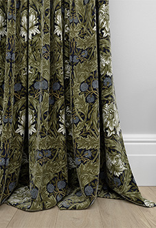 William Morris African Marigold Velvet, Cornflower - Made to Measure Curtains